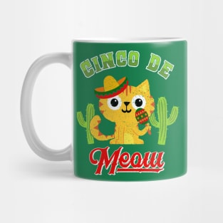 Cinco de Mayo Cat - Cinco de Meow -Funny Mexico Kids Mug